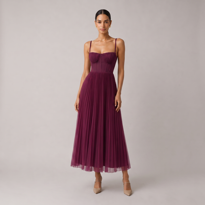 Tamara | Vestido midi con corsé