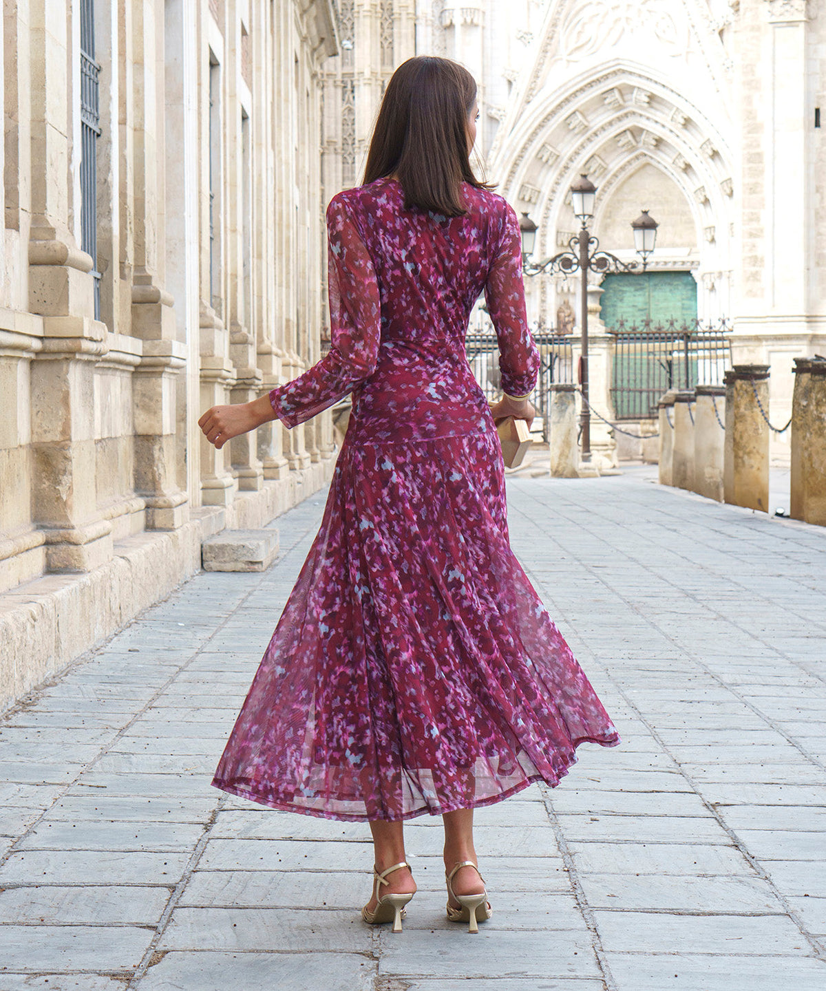 Bettina | Vestido midi de tul estampado