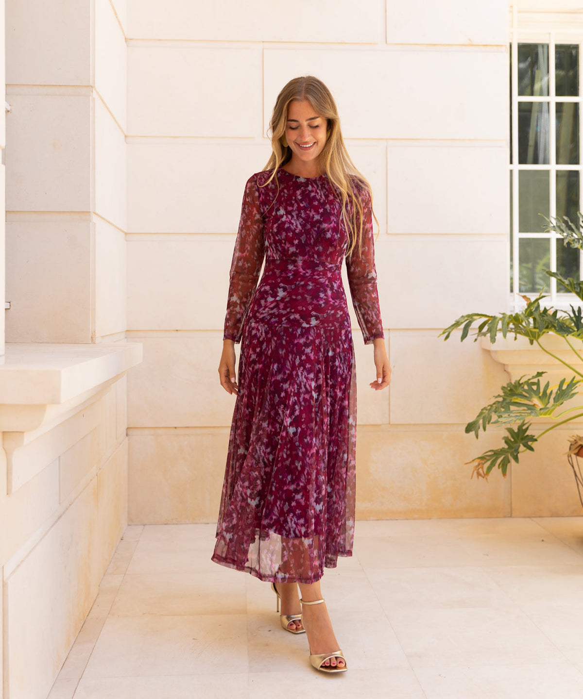 Bettina | Vestido midi de tul estampado